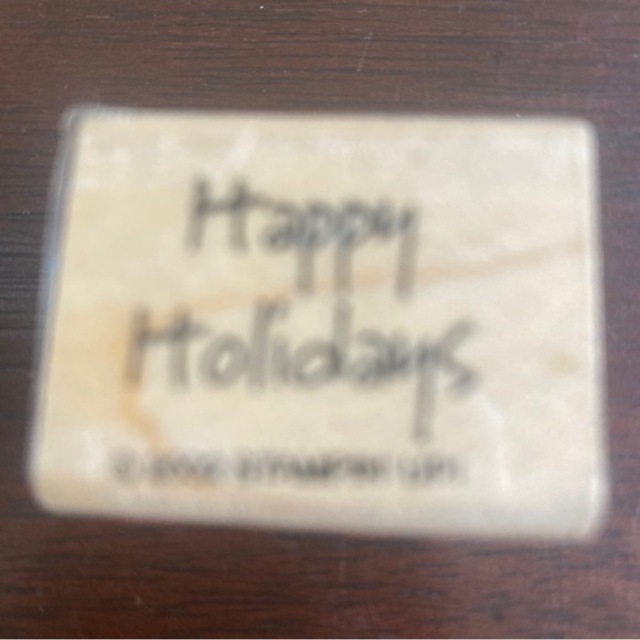 Stampin Up Rubber Stamps 4 mini stamps, Santa , snowman, Happy Holidays - Picture 5 of 10